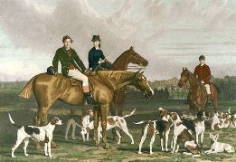 Heythorpe Hunt, hand coloured print