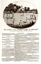 rules of cricket, decorative etching