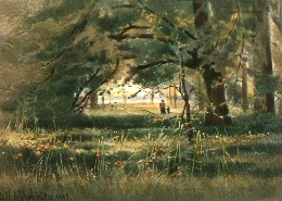 kew gardens, hand colored print