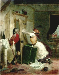genre print of family row