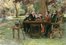 victorian didning in the garden