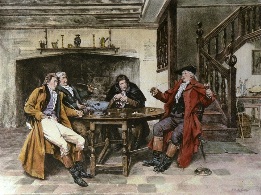 drinking in old style tavern
