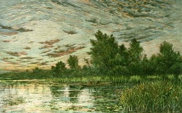 Fishing in a Punt, large hand colored print