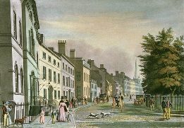 fine art engraving of broadway in 1826