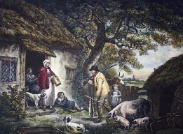 Warreners, hand colored print