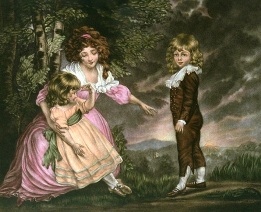 Innocence, hand colured print of children