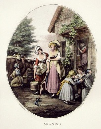 Morning, oval decorative print