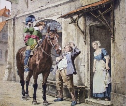 Le Bon Hotelier, hand coloured print
