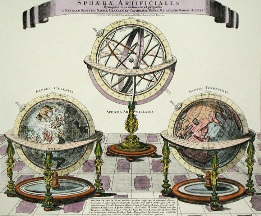 Sphaerae Artificiales, hand colored print