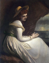 Lady Hamilton as Ariadne, hand coloured print