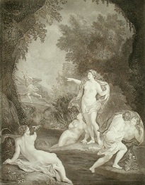 Diana & Acteon, large sepia print