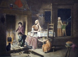 Stormy Night, hand colored print