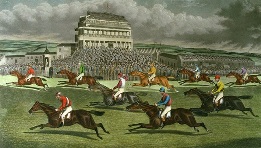 hand coloured steeplechasing print