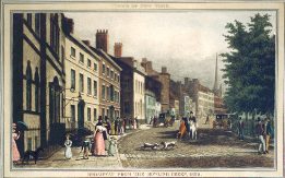 fine art etching of broadway in 1828
