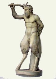 classical sculpture of pan