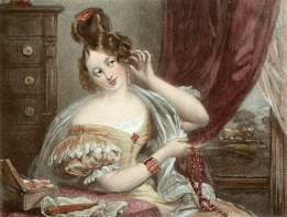 hand coloured pretty lady print