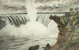 engraving of niagara falls