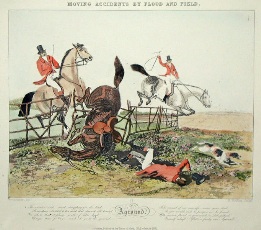 humorous fox hunting print
