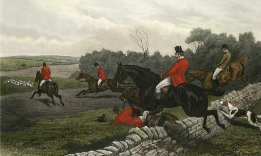Full Cry, hand coloured fox hunting print