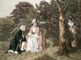 hand colored romantic print