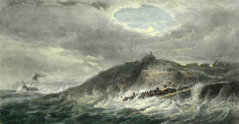 Launch of the life boat Whitb