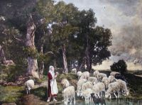 Shepherdess and Sheep